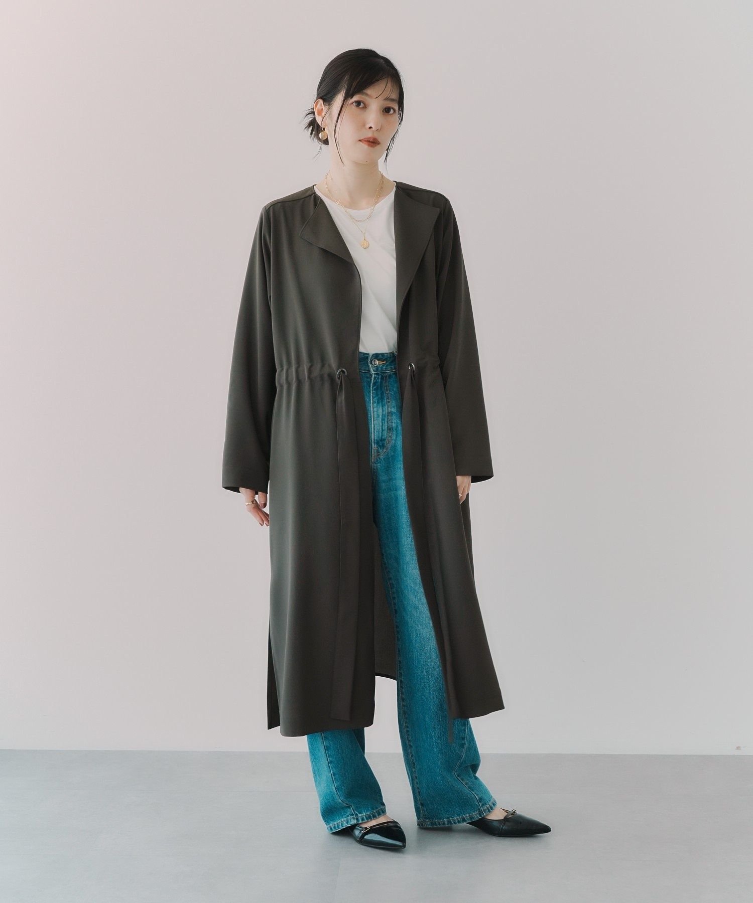 【SALE／40%OFF】YECCA VECCA 異素材MIXガウンコート イェッカヴェッカ ジャケ