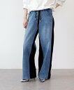 Three Four Time Three Four Time/デニムリメイクライクスエットパンツ スリーフォータイム パンツ ジャージ・スウェットパンツ グレー ブラック【送料無料】