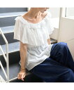 Rouge vif la cle コットンオフショルバルーンブラウス ルージュ・ヴィフ ラクレ トップス シャツ・ブラウス ブラック ホワイト【送料無料】