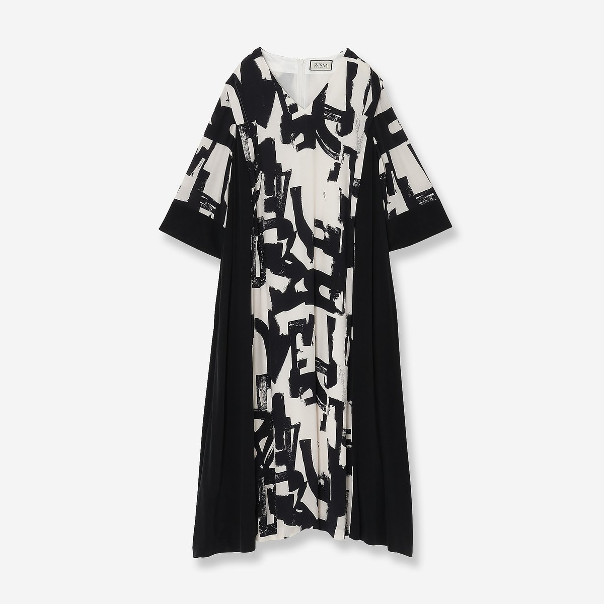 【SALE/40%OFF】R-ISM 【洗える】アートプリントワンピース リズム ワンピース・ドレス その他のワンピース・ドレス ホワイト【送料無料】