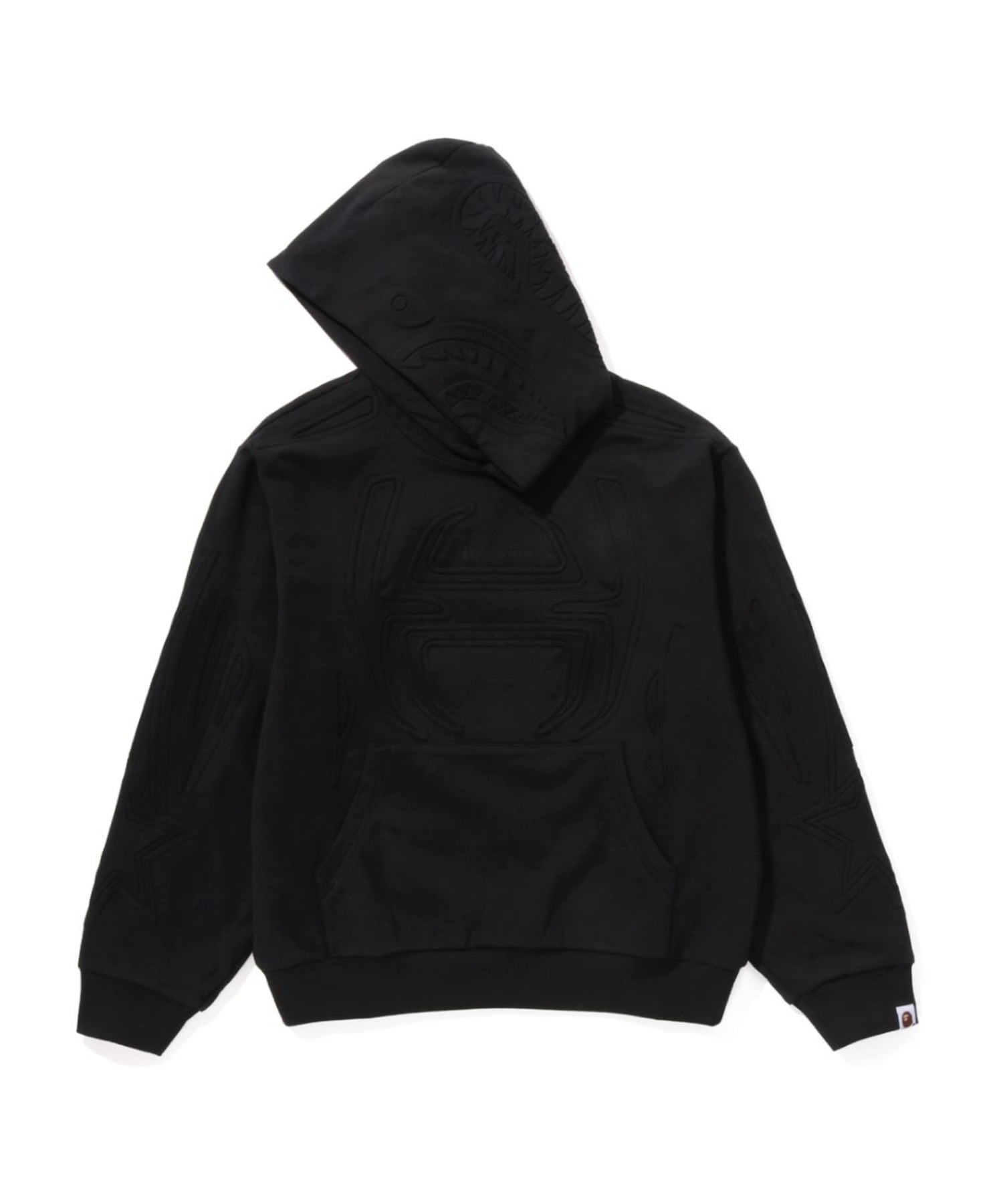 A BATHING APE PADDED SHARK CROPPED FIT PULLOVER HOODIE ア ベイシング エイプ トップス パーカー・フーディー ブラック グレー【送料無料】