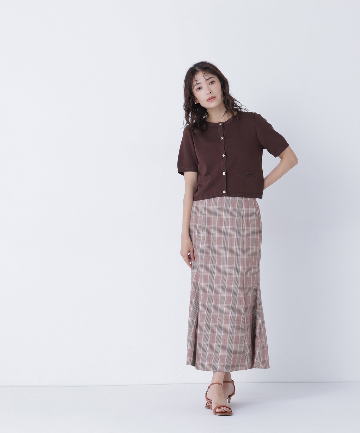 NATURAL BEAUTY BASIC ヘム切替マーメイドスカート ナチュラルビューティベーシック スカート その他のスカート レッド