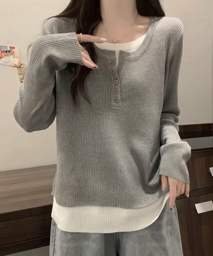 【SALE/46%OFF】Dewlily 【Dewlily】レイヤード風ドッキングシャツ アミュレット トップス シャツ・ブラウス グレー ブラック 【SALE/46%OFF】Dewlily 【Dewlily】レイヤード風ドッキングシャツ アミュレット トップス シャツ・ブラウス グレー ブラック