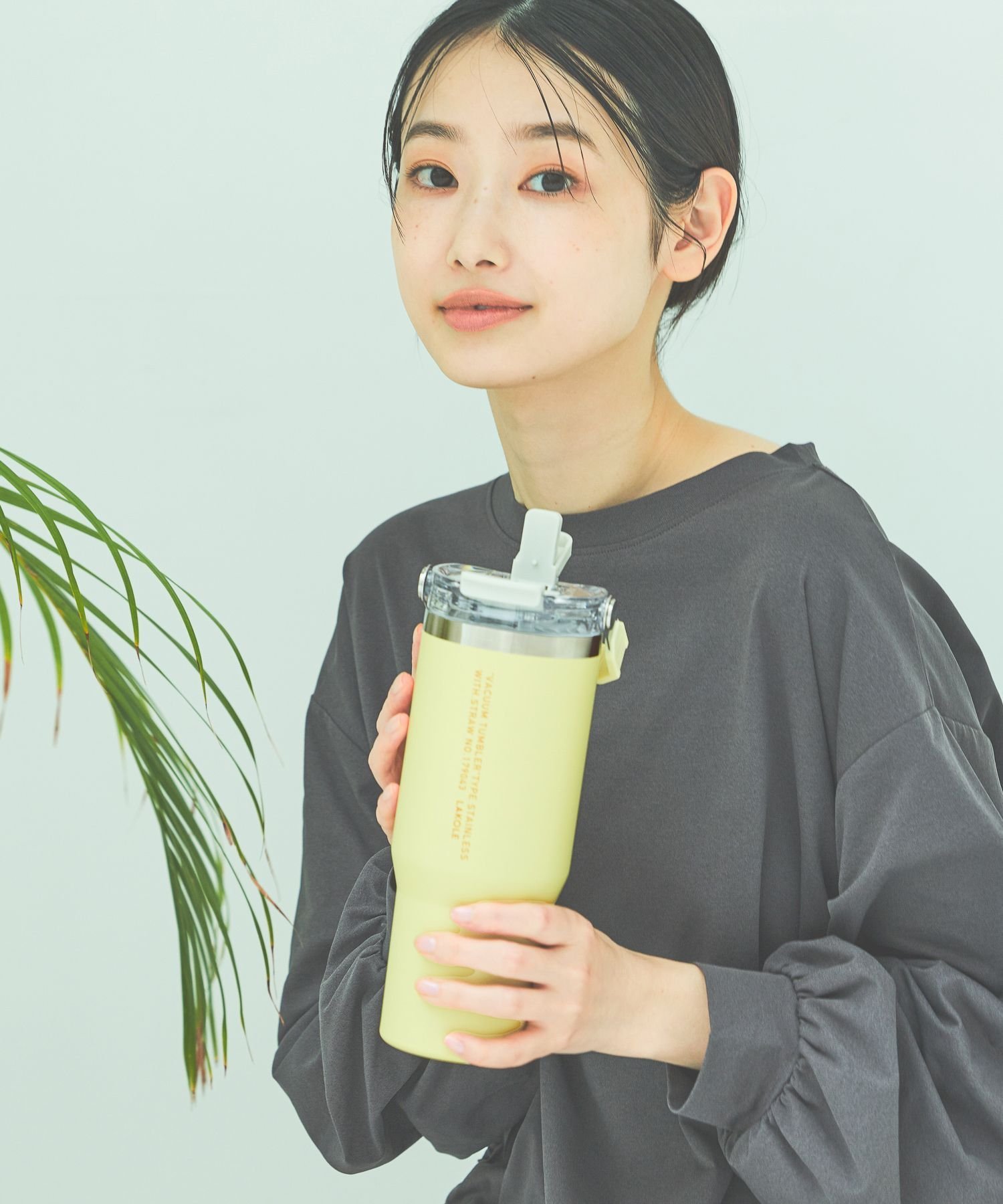 LAKOLE 【保冷保温】ストロー付ハンドル2WAYタンブラー ラコレ 食器・調理器具・キッチン用品 グラス・マグカップ・タンブラー パープル グリーン オレンジ イエロー ブラック