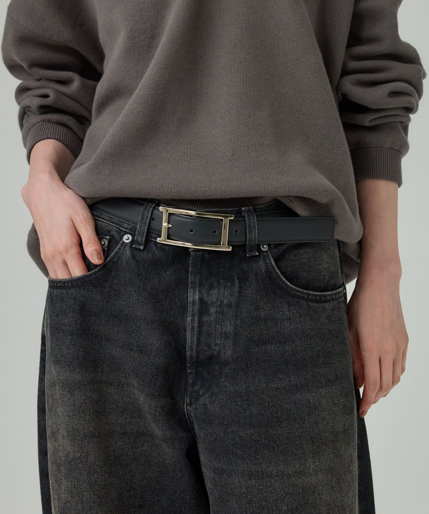 BABYLONE 【柳橋唯さんYouTube紹介アイテム】バックルベルト バビロン ファッション雑貨 ベルト ブラッ..