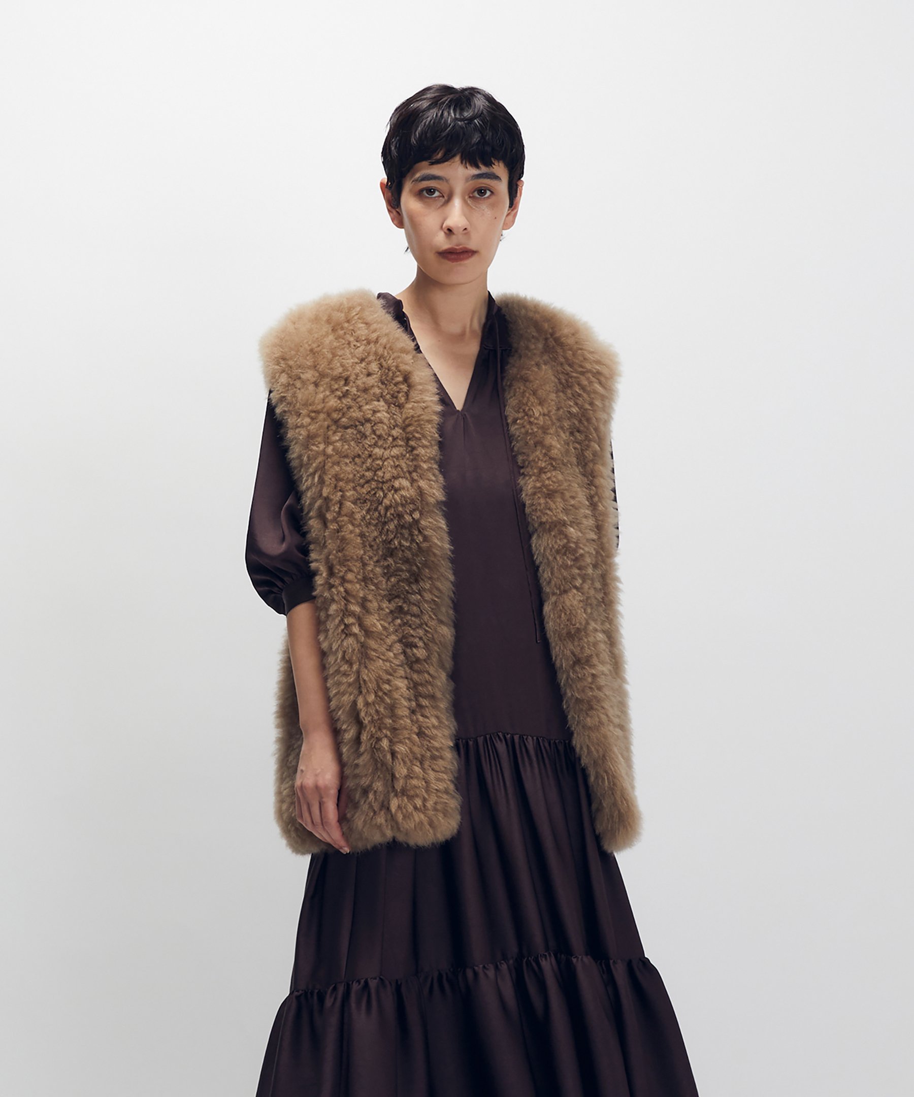 1er Arrondissement カシミアファーベスト プルミエアロンディスモン トップス ベスト・ジレ ブラウン【送料無料】のサムネイル