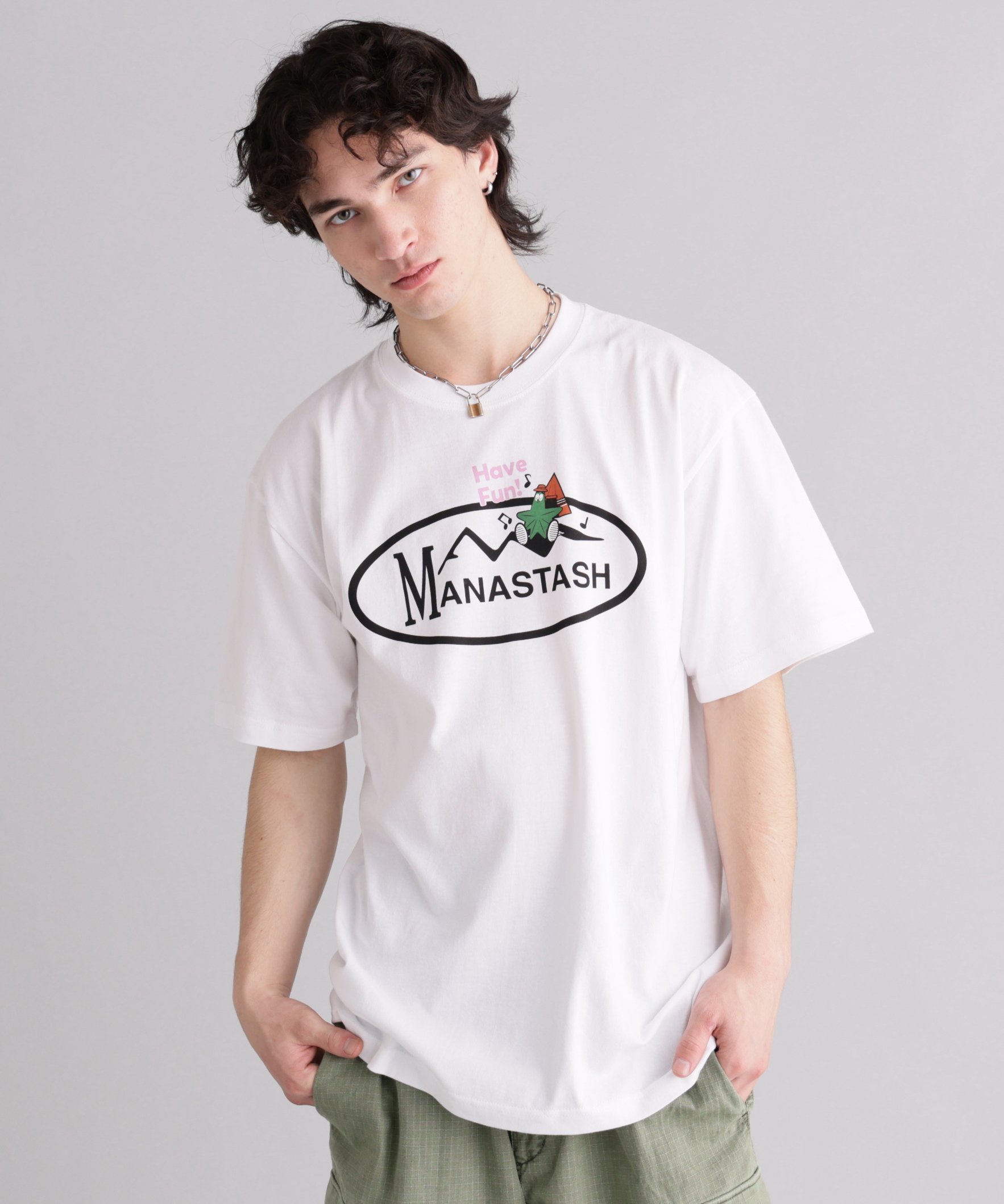 MANASTASH MANASTASH/マナスタッシュ/ODJ TEE HAVE FUN! マナスタッシュ トップス カットソー・Tシャツ ブラック ホワイト【送料無料】