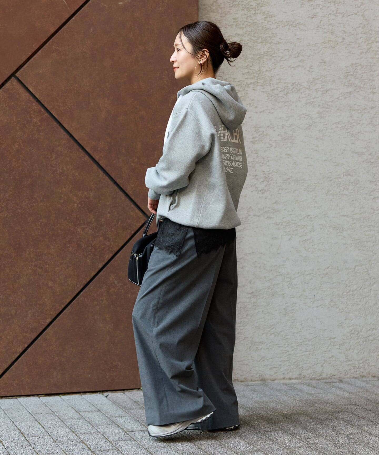 JOURNAL STANDARD 《追加4》レースヘム クルーネックシアーロングT ジャーナル スタンダード トップス カットソー・Tシャツ ベージュ ブラック