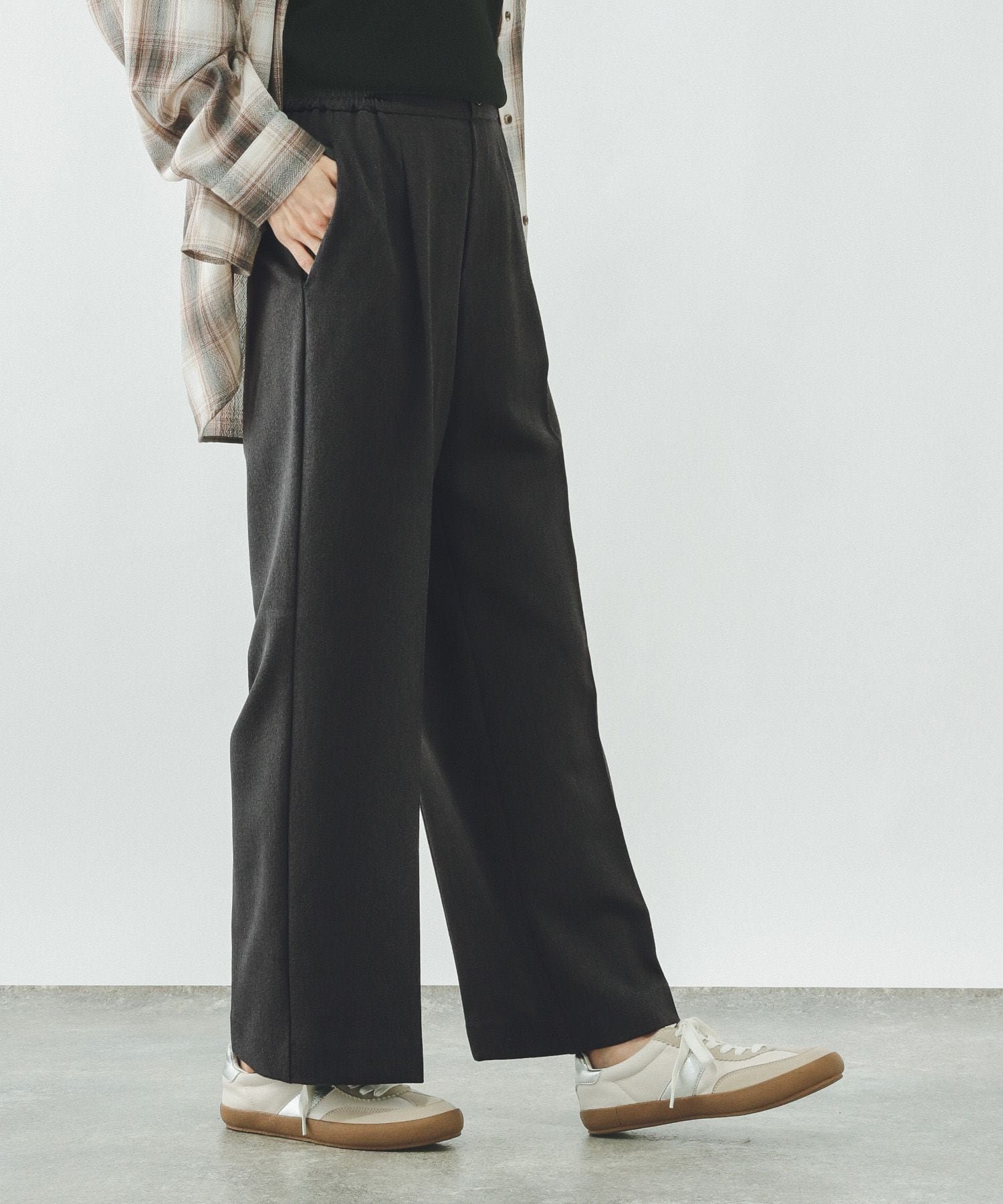 【SALE／30%OFF】GLOBAL WORK イージーケアストレッチワイドパンツ/634307 グローバルワーク パンツ その他のパンツ ブラック ブラウン ベージュ グレー stylife-15522292 Rakuten Fashion サンプル画像3