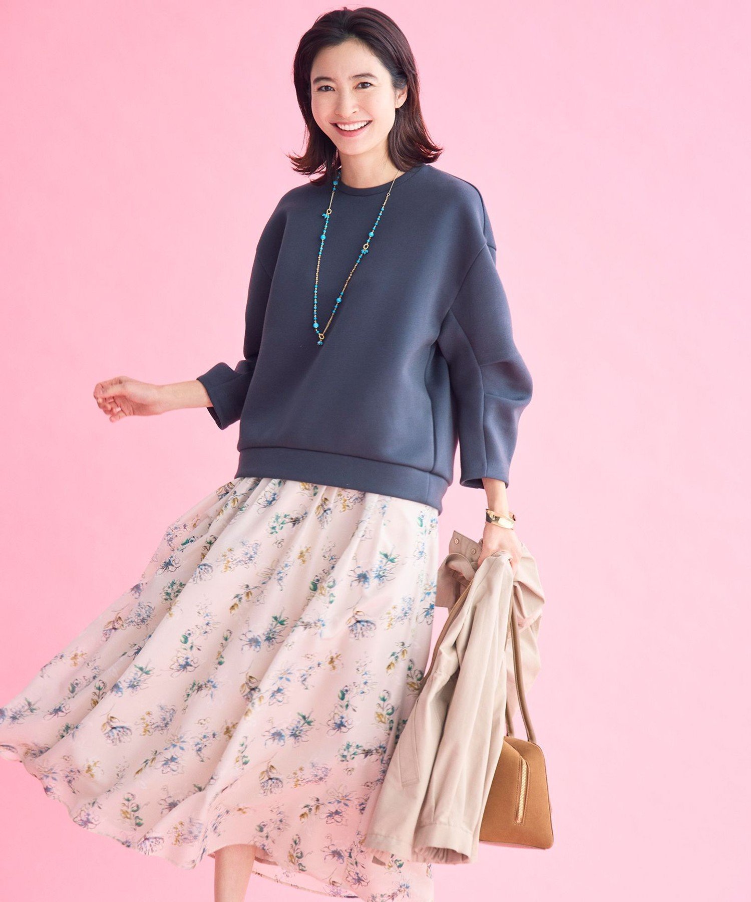 【SALE／30%OFF】自由区 S エアリーローン花柄プリント スカート ジユウク スカート ロング・マキシスカート ブルー【送料無料】 stylife-15533349 Rakuten Fashion サンプル画像3