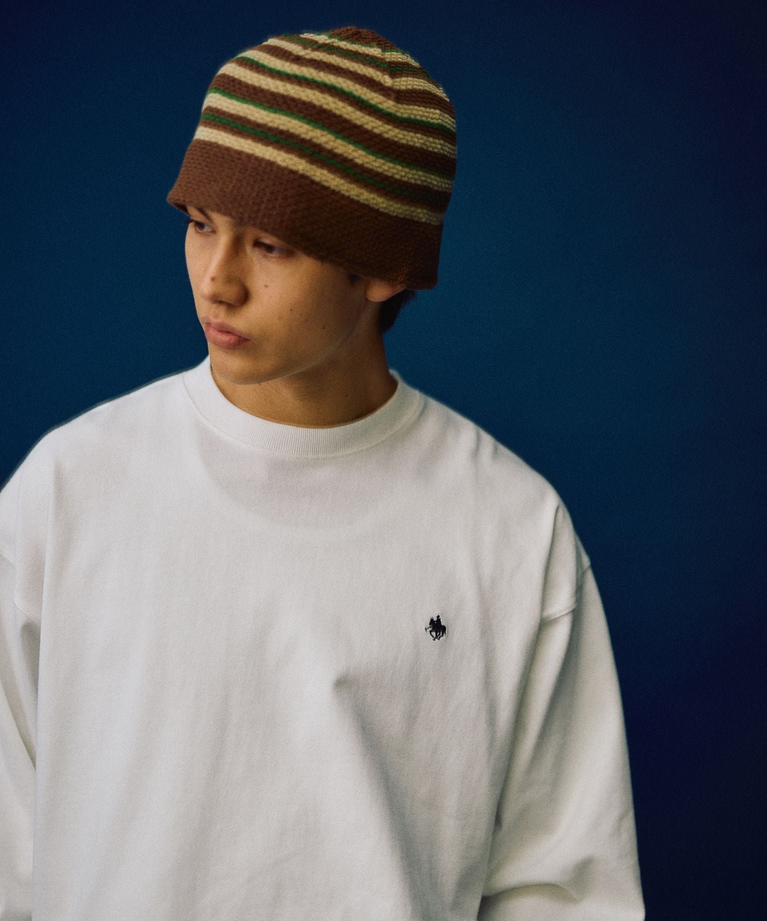 niko and ... 【POLO British Country Spirit】クルーネックロンT ニコアンド トップス カットソー・Tシャツ ネイビー ホワイト グリーン