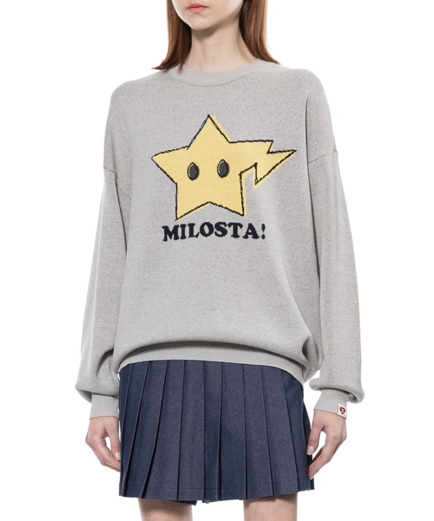 MILOSTA CREWNECK SWEATER ア ベイシング エイプ トップス ニット グレー