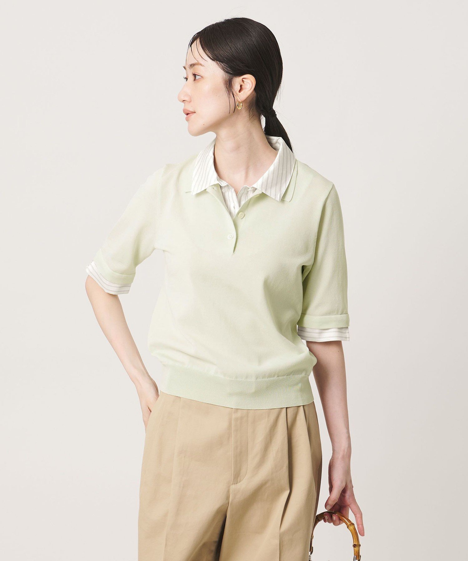 UNITED ARROWS ポロコンビ 4WAY ニット -ウォッシャブル- ユナイテッドアローズ トップス ニット ブラウン ブラック ネイビー【送料無料】 3