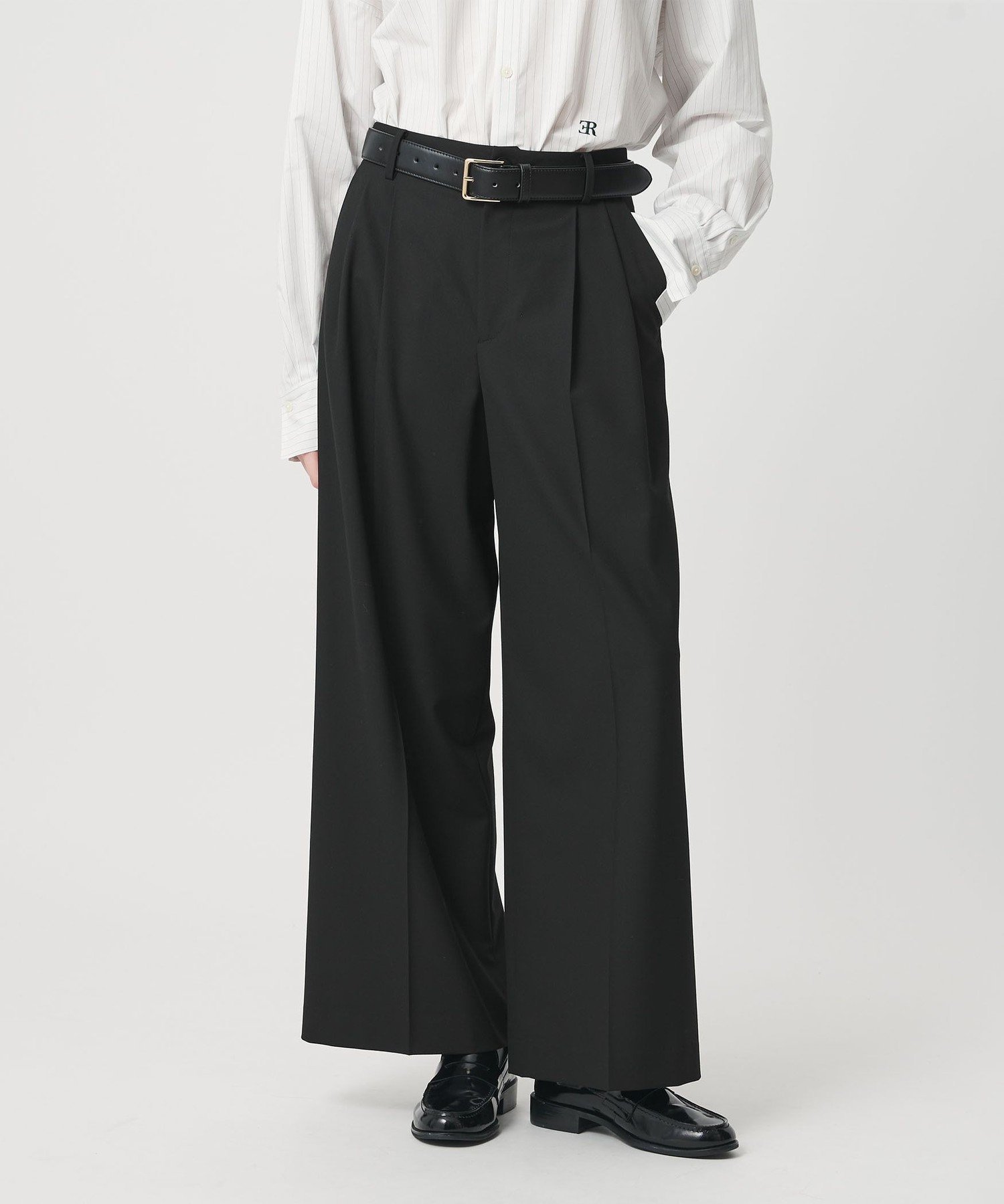 ER ＜ER＞タックワイド パンツ ビューティー＆ユース ユナイテッドアローズ パンツ その他のパンツ ブラック