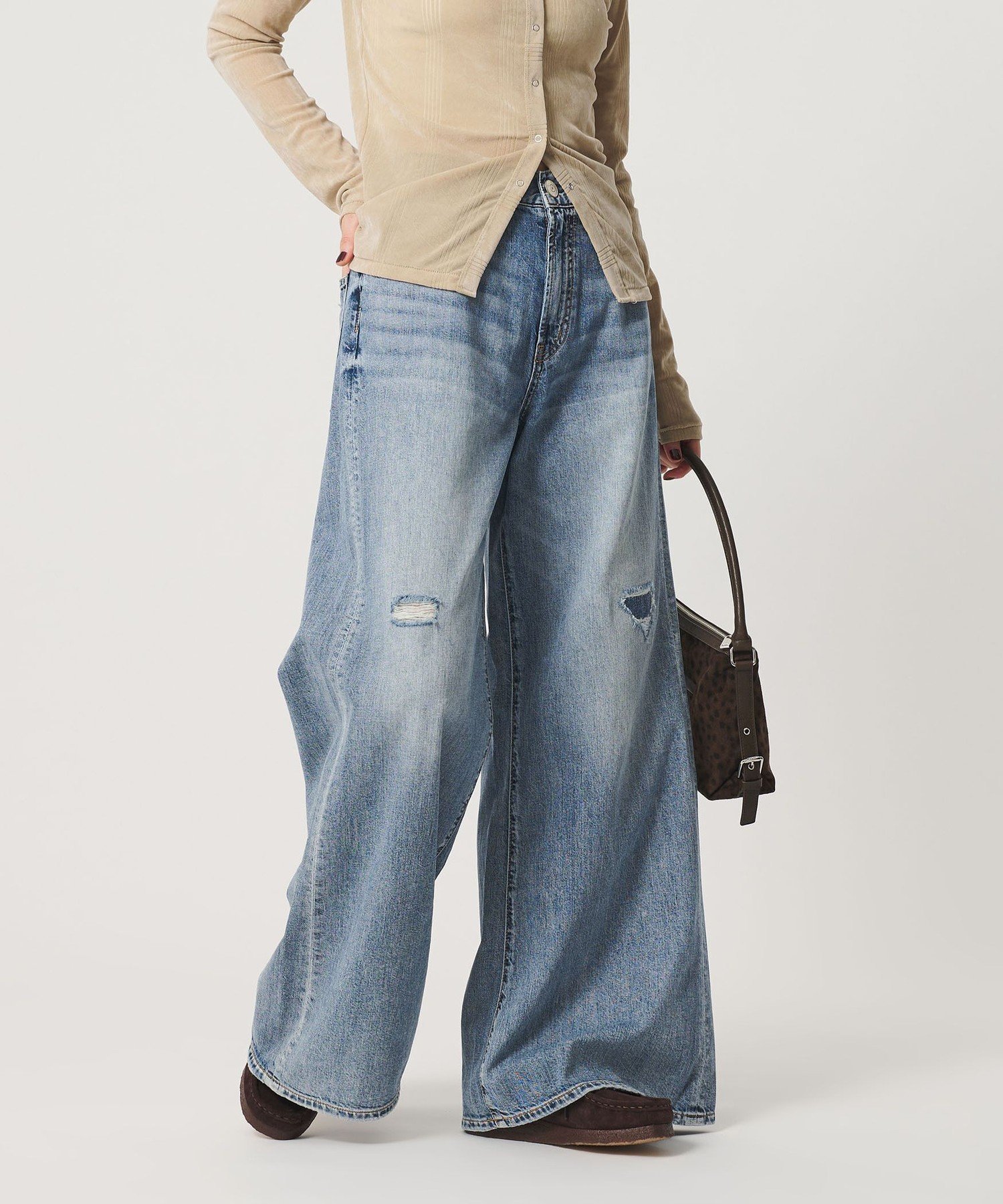【別注】＜NEEDBY heritage＞ワイドフレア デニムパンツ/コバルト ビューティー＆ユース ユナイテッドアローズ パンツ ジーンズ・デニムパンツ
