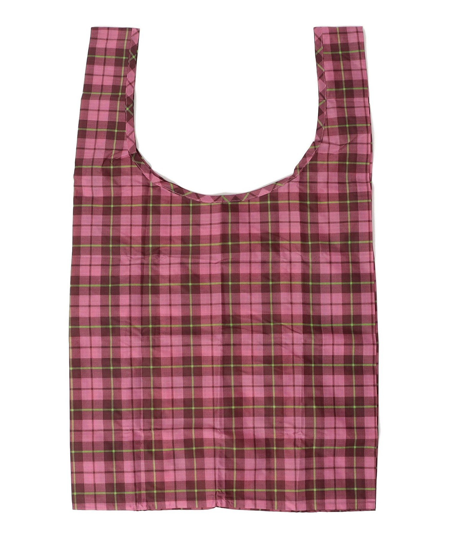 BAGGU: スタンダード タータン チェック シップス バッグ エコバッグ・サブバッグ ピンク ブルー