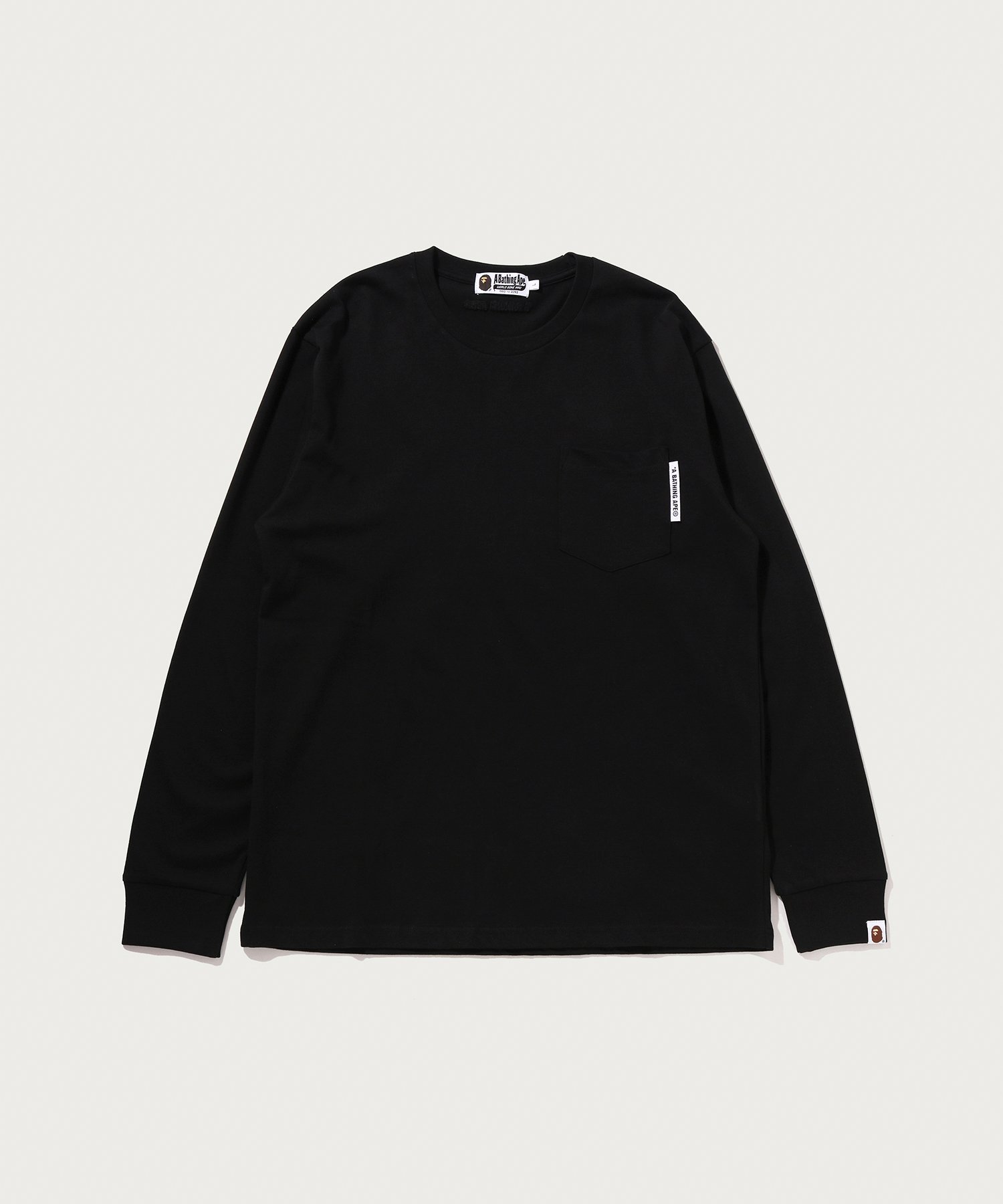 A BATHING APE LINE CAMO FLAG LABEL POCKET LS…