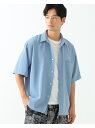 【SALE／70%OFF】BEAMS HEART BEAMS HEART / トロミ ビッグシャツ ビームス アウトレット トップス シャツ・ブラウス ブルー ベージュ