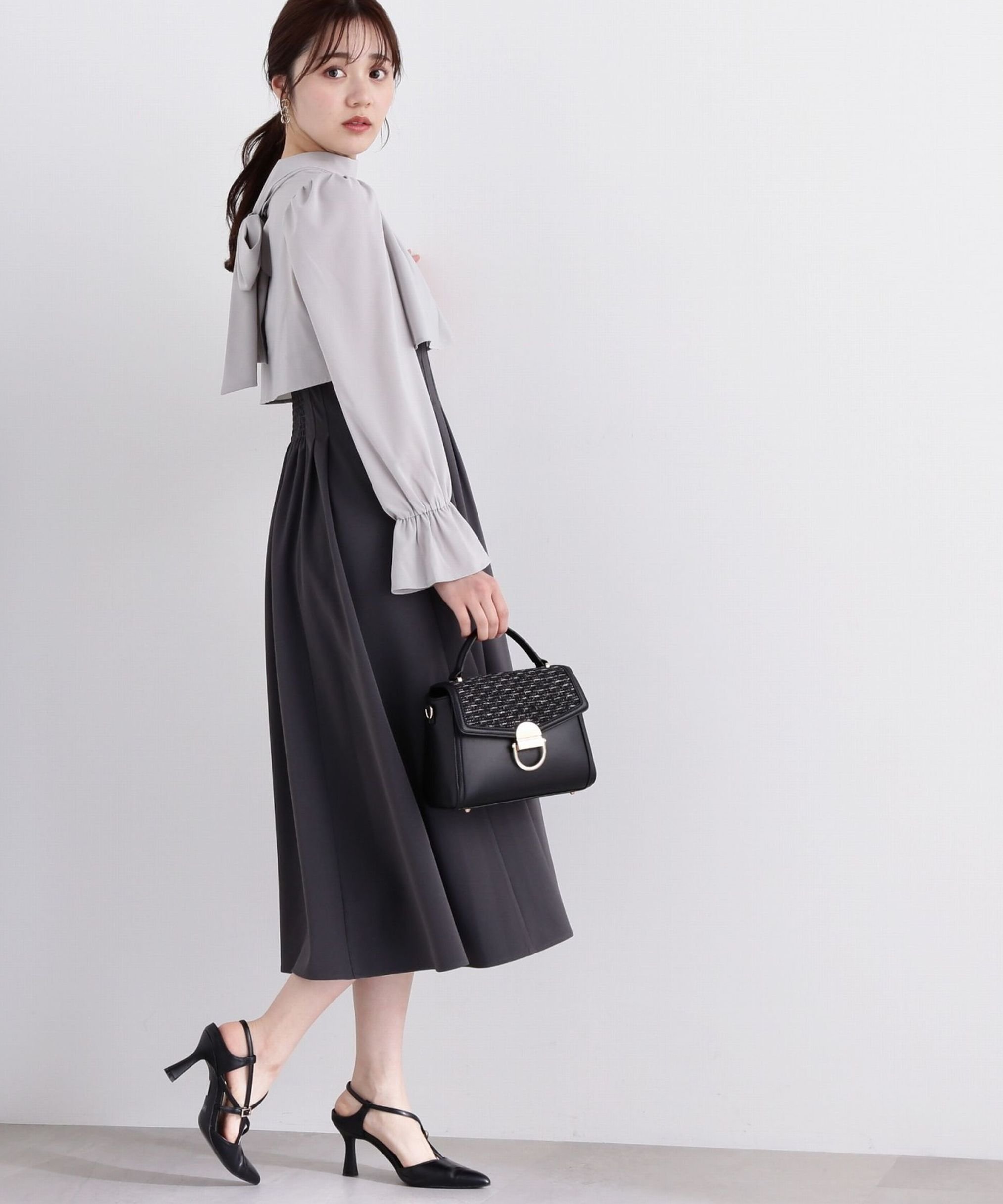 PROPORTION BODY DRESSING ブラウスキャミワンピースセット プロポーションボディドレッシング ワンピース・ドレス ワンピース グレー【送料無料】のサムネイル