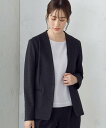 COMME CA ISM 【セットアップ対応/洗える】ジャージー ノーカラージャケット コムサイズム スーツ・フォーマル スーツジャケット グレー ブラック【送...