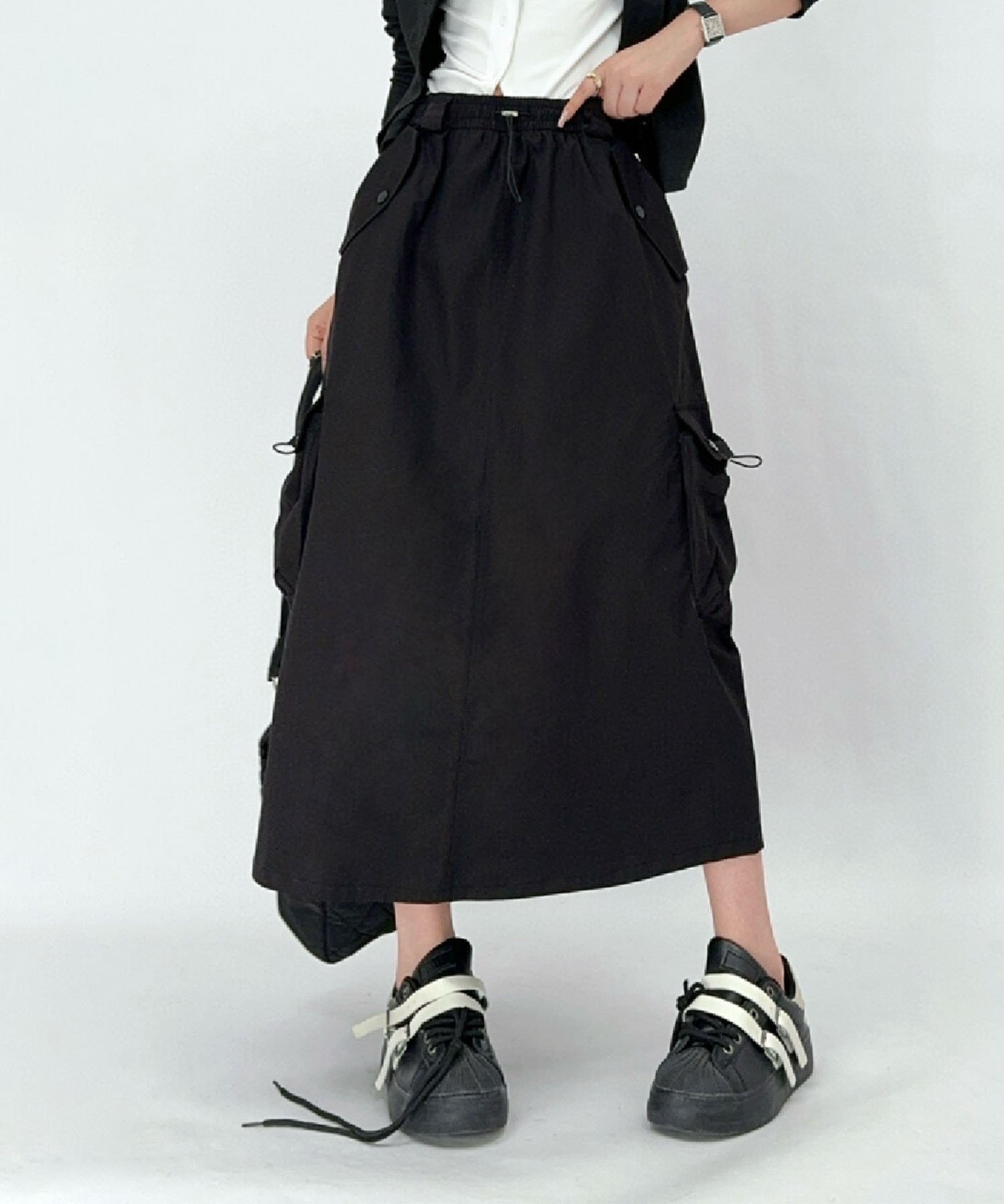 【SALE／20%OFF】aimoha - select - aimoha -select-/カーゴデザインミディスカート アイモハ スカート ミディアムスカート レッド ブラック ベージュ【送料無料】