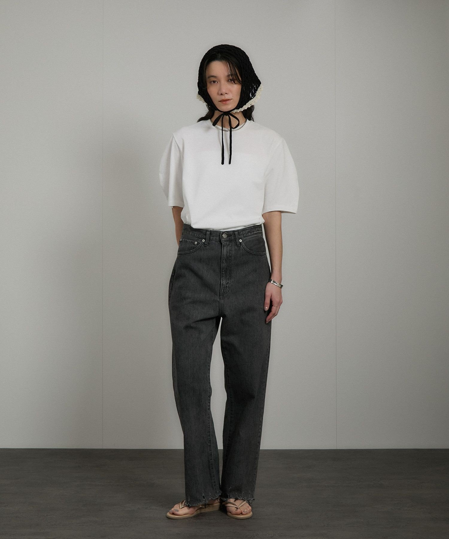 【SALE／50%OFF】SALON adam et rope' クロシェバブーシュカ/スカーフ サロン アダム エ ロペ ファッション雑貨 スカーフ・バンダナ ホワイト ブラック【送料無料】