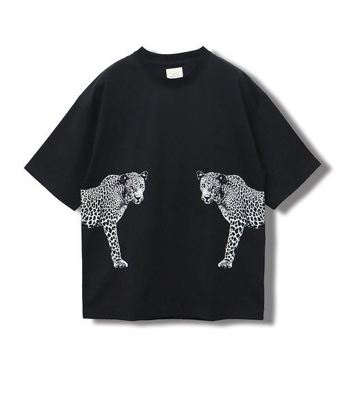 【SALE／10%OFF】CORISCO CORISCOアニマル脇プリントTEE サンコーバザール トップス カットソー・Tシャツ ブラック ブルー ホワイト オレンジ