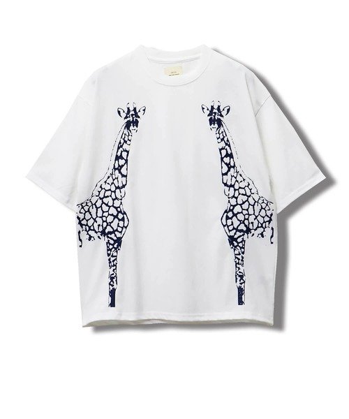 【SALE／10%OFF】CORISCO CORISCOアニマル脇プリントTEE サンコーバザール トップス カットソー・Tシャツ ブラック ブルー ホワイト オレンジ