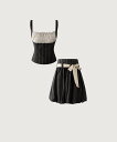 LA POMME petit Princess Gather Balloon Skirt Set Up ラポミ・プチ オールインワン・オーバーオール オールイン...