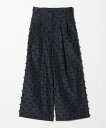 UNITED ARROWS リボン カットジャガード ワイド パンツ -ウォッシャブル- ユナイテッドアローズ パンツ その他のパンツ ブラック ネイビー【送料...