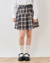 pom ponette junior 【130cmあり】チェックボックスタックスカート×インパンセット ナルミヤオンライン スカート その他のスカート ネイビー...