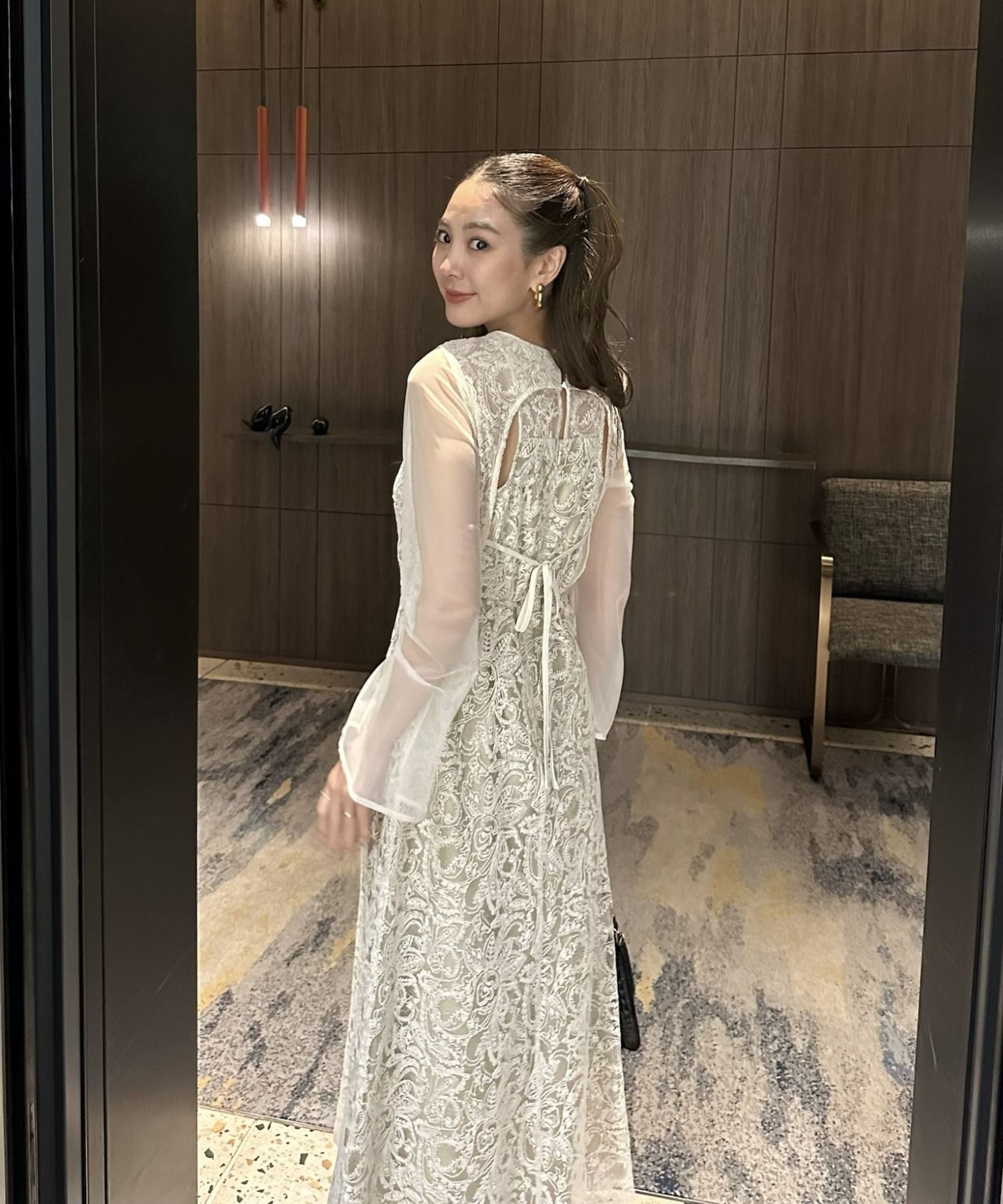 ANDRESD 結婚式・二次会対応 刺繍バックデザインドレス アンドレスド ワンピース・ドレス ドレス グレー ブラック イエロー グリーン【送料無料】