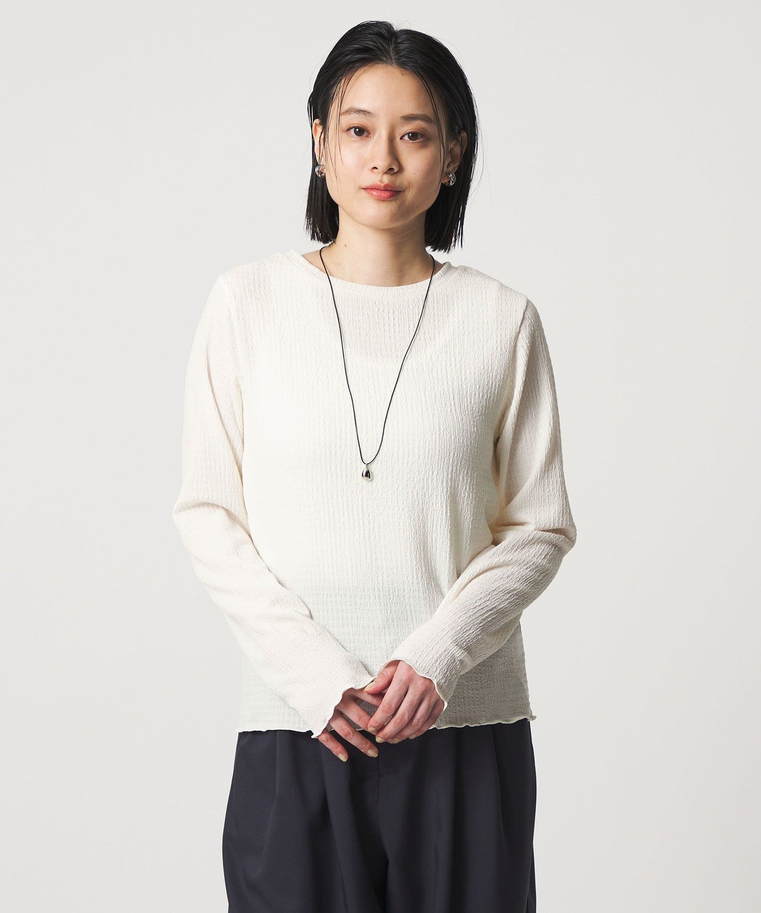 【SALE／50%OFF】a day in the life シャーリング カットソー ＜A DAY IN THE LIFE＞ ユナイテッドアローズ アウトレット トップス カットソー・Tシャツ ブラウン ホワイト stylife-15529185 Rakuten Fashion パッケージ画像