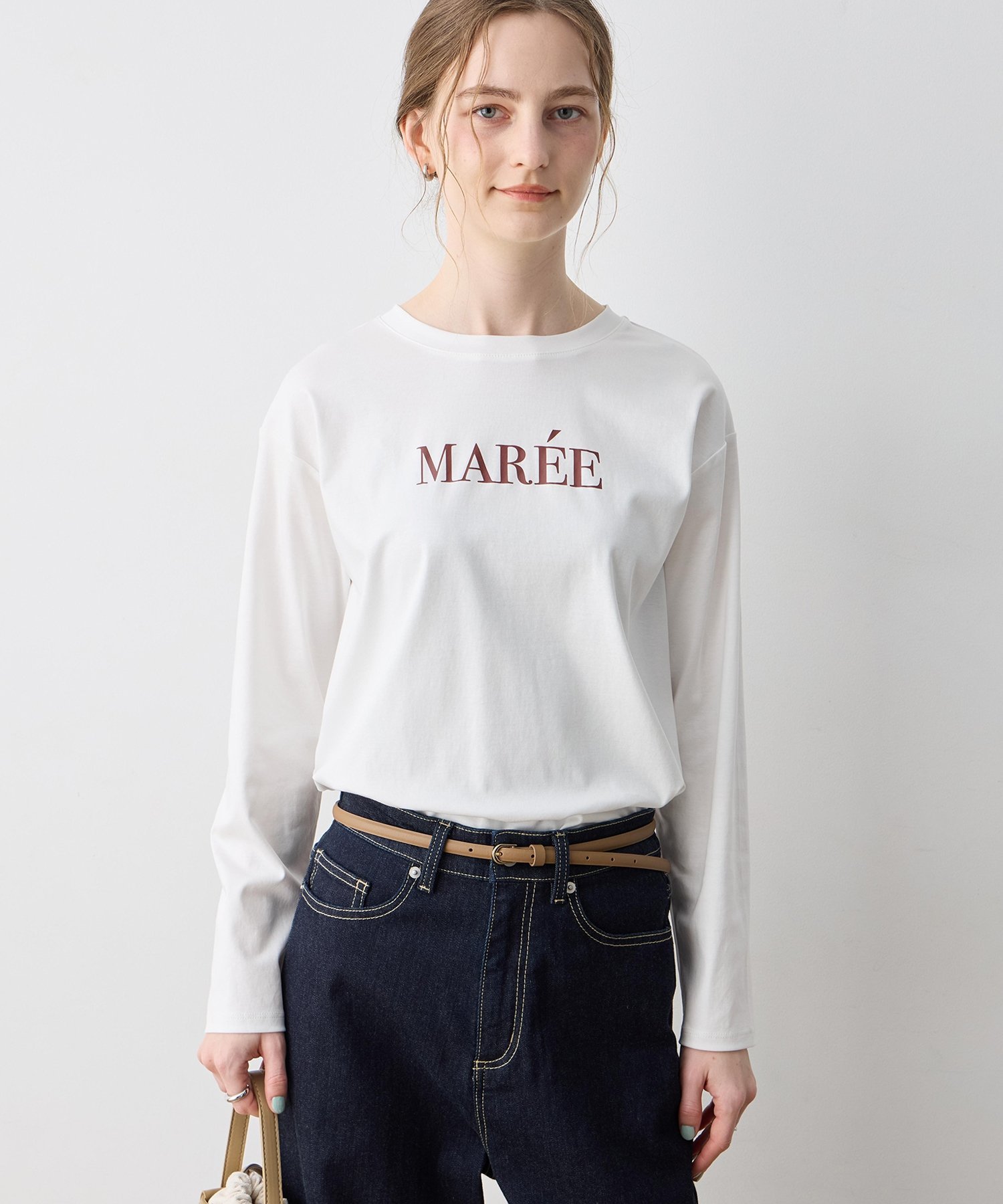 LE SOUK HOLIDAY ロゴプリントロンTシャツ【クーラータッチ】 ルスークホリデー トップス カットソー・Tシャツ ブラック ホワイト ベージュ【送料無料】