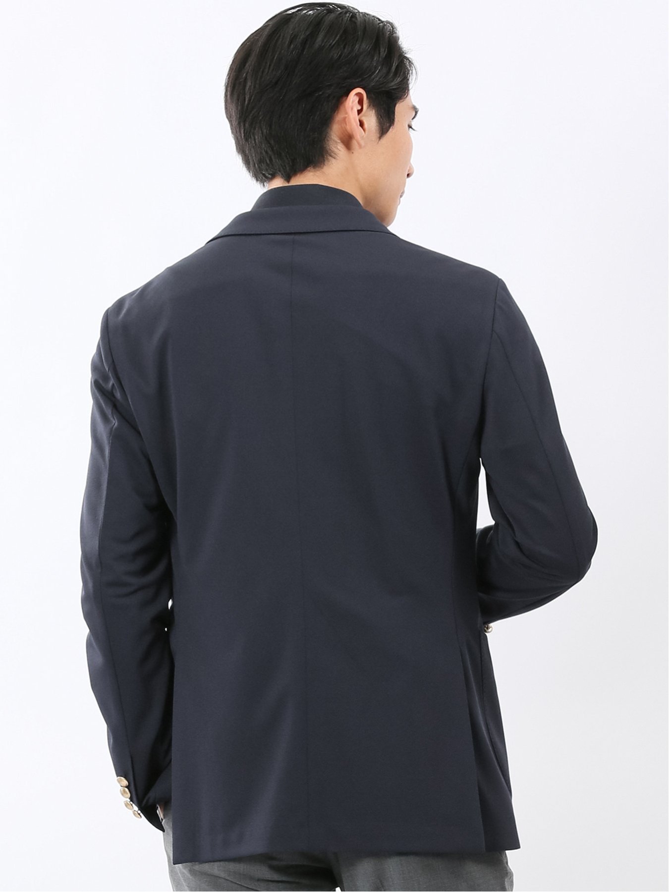 【SALE／10%OFF】m.f.editorial シワレス ストレッチ 吸水速乾 スリムフィット ダブル ブレザー タカキュー ジャケット・アウター テーラードジャケット・ブレザー ネイビー【送料無料】