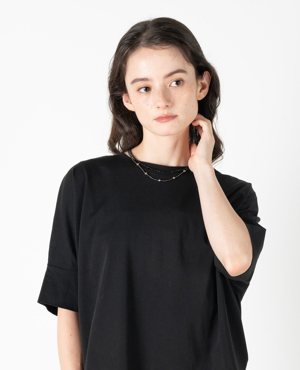 MELROSE CLAIRE 【ビーズ2連ネックレス】 メルローズクレール アクセサリー・腕時計 ネックレス シルバー