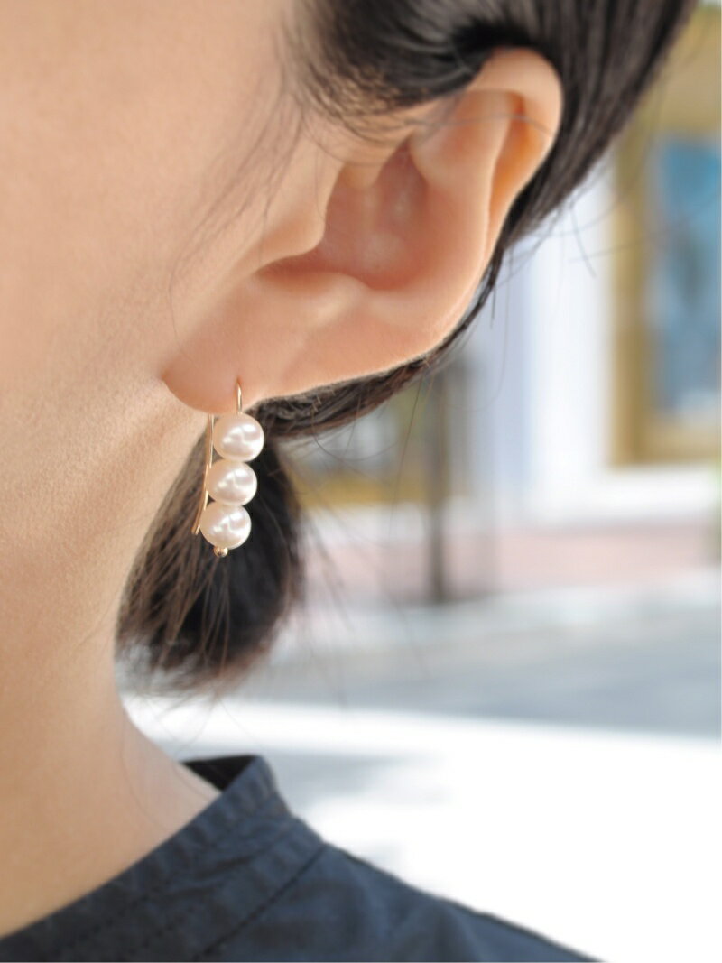 anq. 【anq.】K10 Pearls フックピアス (淡水パール) クークロワッサン アクセサリー・腕時計 ピアス【送料無料】