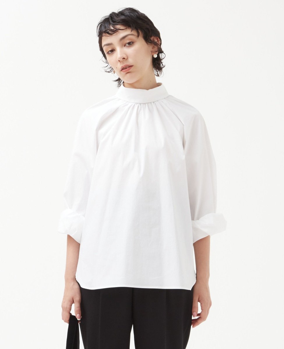 【SALE／60%OFF】TIARA ラグランギャザーブラウス ティアラ トップス シャツ・ブラウス ホワイト ブルー ネイビー【送料無料】のサムネイル