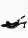 【SALE/44%OFF】SVEC SELECT スリングバック フラワーモチーフ パンプス シュベック シューズ・靴 ミュール シルバー グリーン ブラック ...