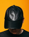 Schott LEATHER B.B CAP/レザー ベースボールキャップ ショット 帽子 その他の帽子 ブラック【送料無料】
