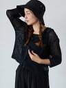 【SALE/40%OFF】Lugnoncure 麻タッチ衿付きメッシュニットカーディガン テチチ トップス カーディガン ブラック ベージュ レッド【送料無料】