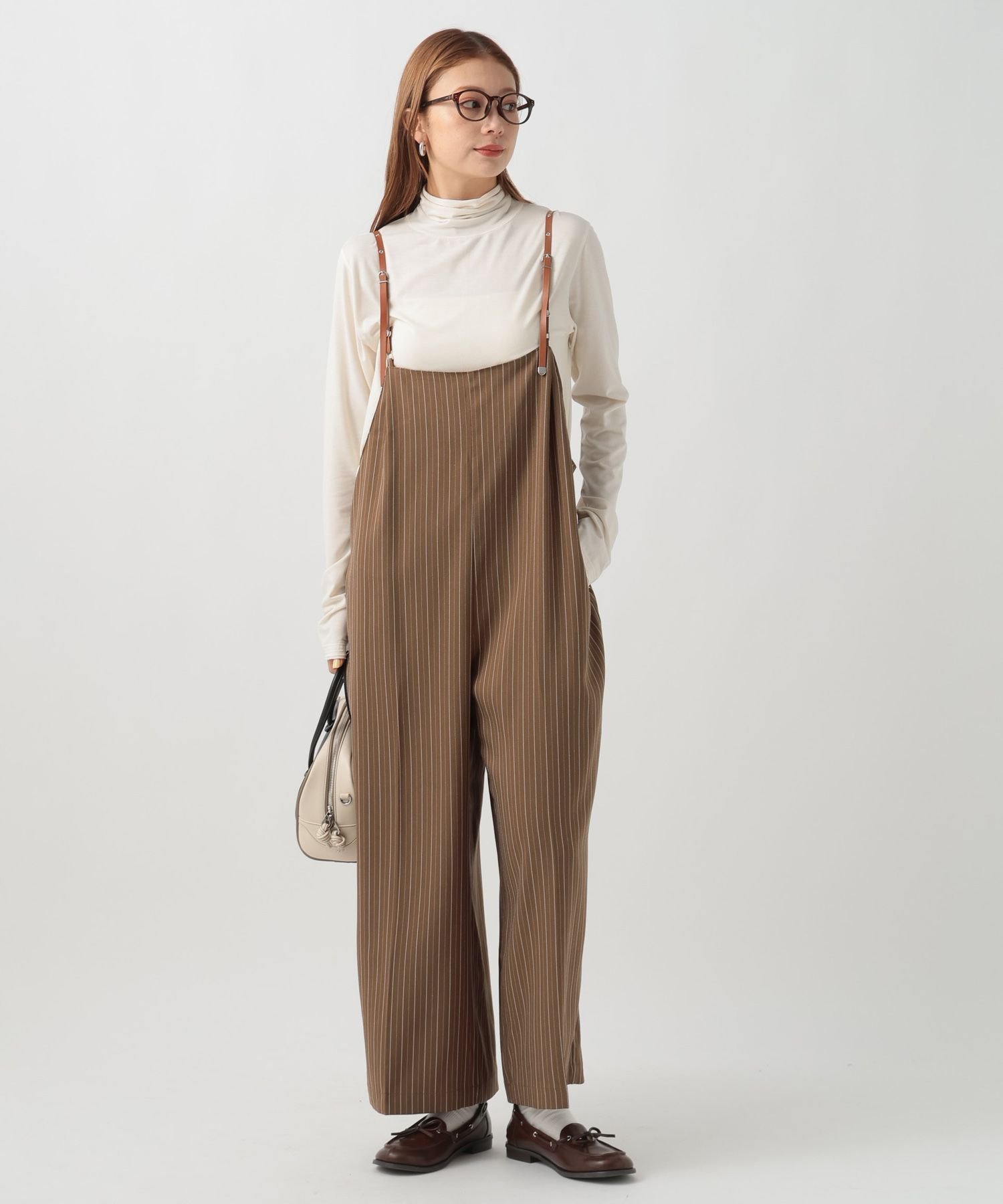 【SALE／30%OFF】BAYFLOW [丈の長さ調節可能]ストライプサロペット ベイフロー オールインワン・オーバ..