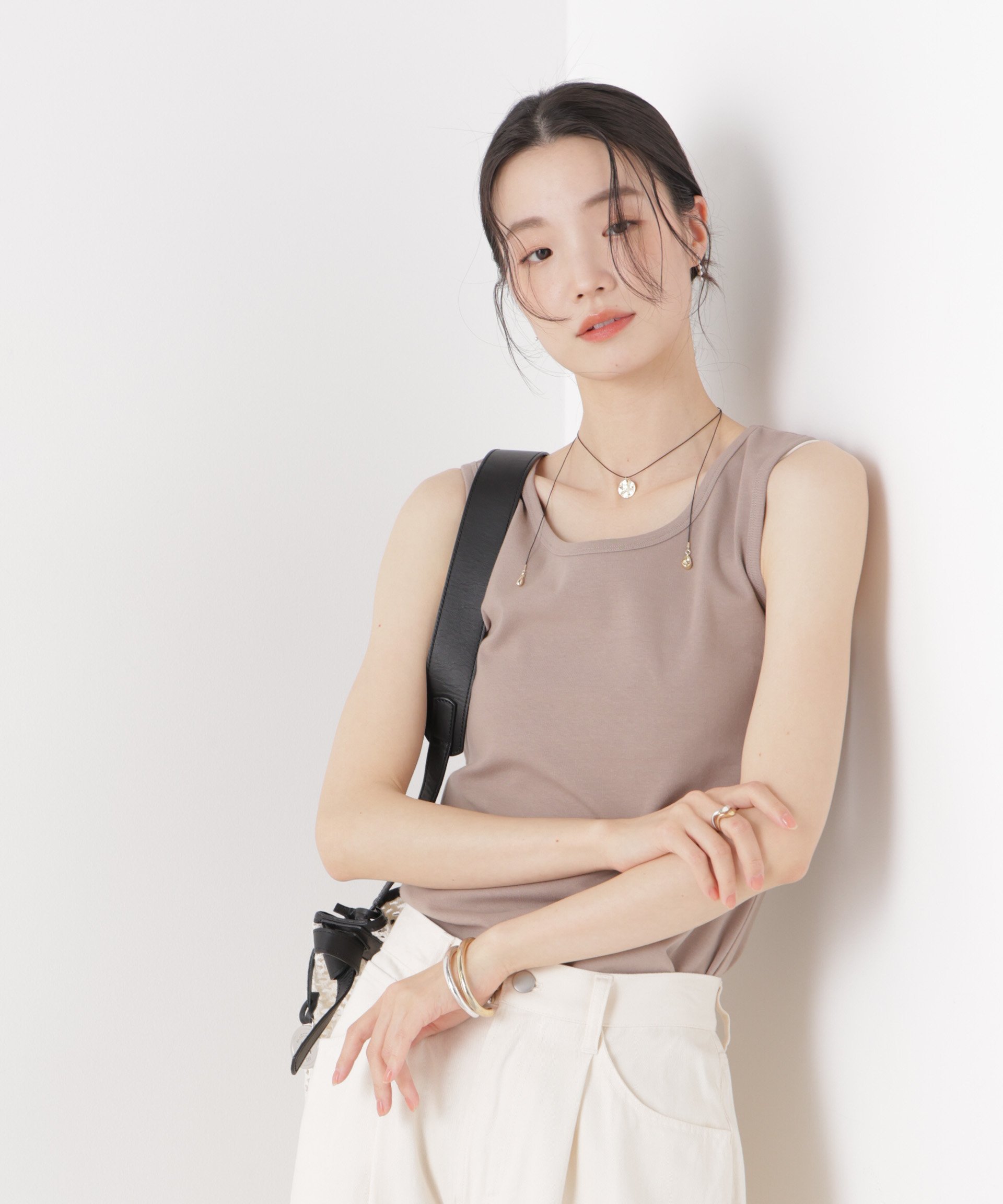 【SALE／30%OFF】NANO universe 抗菌防臭コットンフライスカットタンクトップ ナノユニバース トップス カットソー・Tシャツ ブラック グレー ホワイト stylife-15630079 Rakuten Fashion サンプル画像3