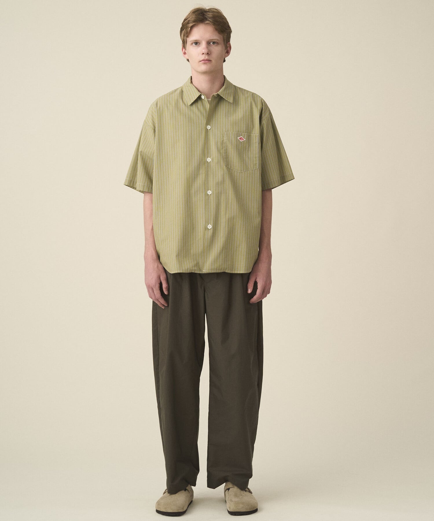 Bshop DANTON ｜ ボイルポプリン 半袖ワークシャツ MEN ビショップ トップス シャツ・ブラウス ネイビー グリーン【送料無料】