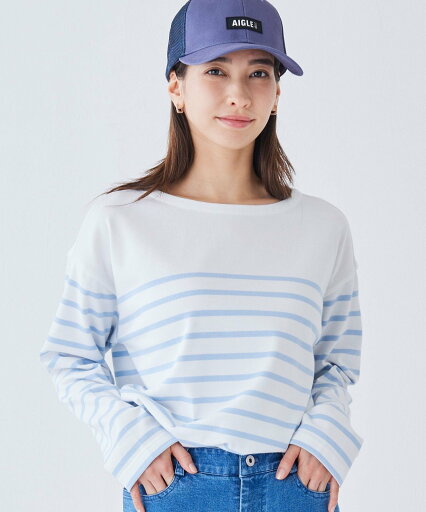 【SALE/50%OFF】AIGLE オーバーサイズ ロングスリーブTシャツ RP エーグル トップス カットソー・Tシャツ ネイビー ブルー ホワイト【送料無料】 【SALE/50%OFF】AIGLE オーバーサイズ ロングスリーブTシャツ RP エーグル トップス カットソー・Tシャツ ネイビー ブルー ホワイト【送料無料】