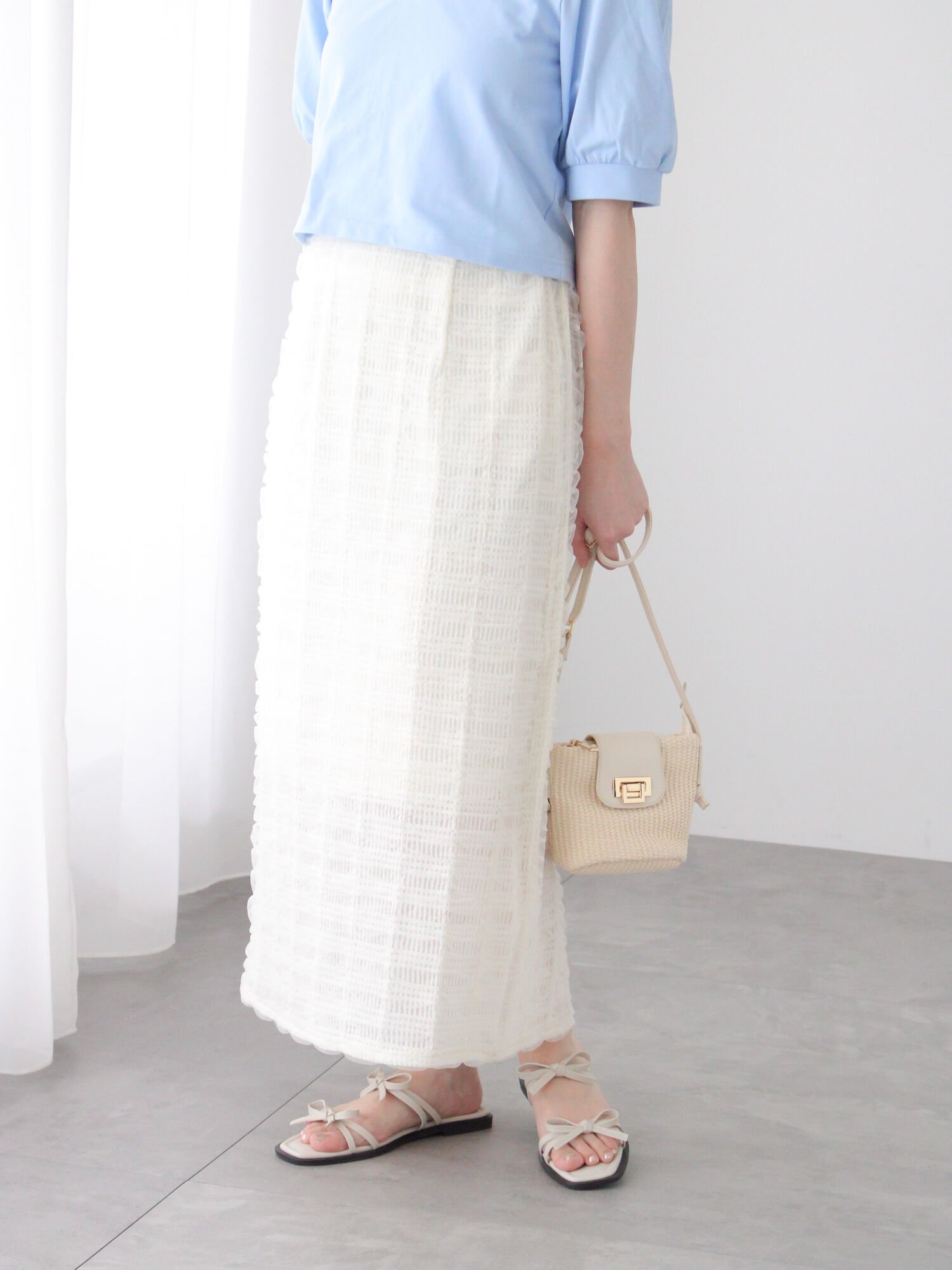【SALE／60%OFF】Te chichi TERRASSE チュールシャーリングナロースカート《2025summer catalog item》..
