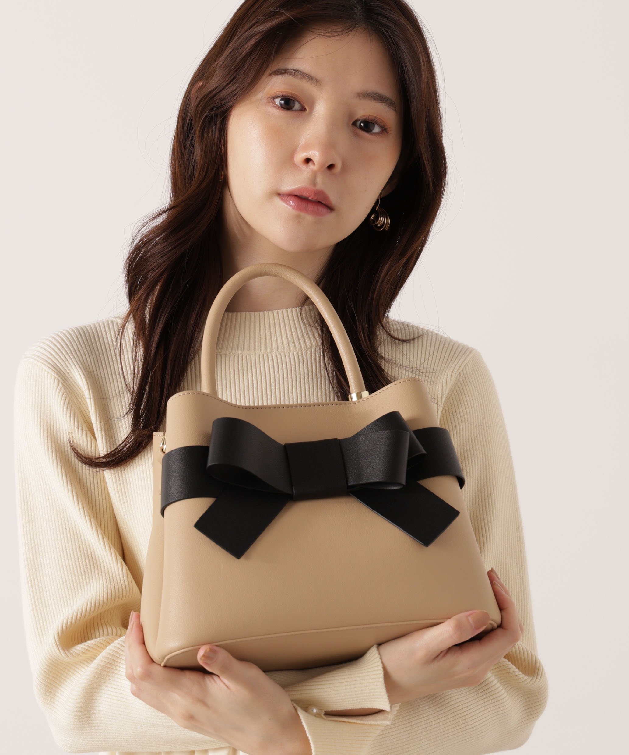 PROPORTION BODY DRESSING フロントリボンバッグ 25AW プロポーションボディドレッシング バッグ その他のバッグ ブラック ベージュ ブラウン【送料無料】