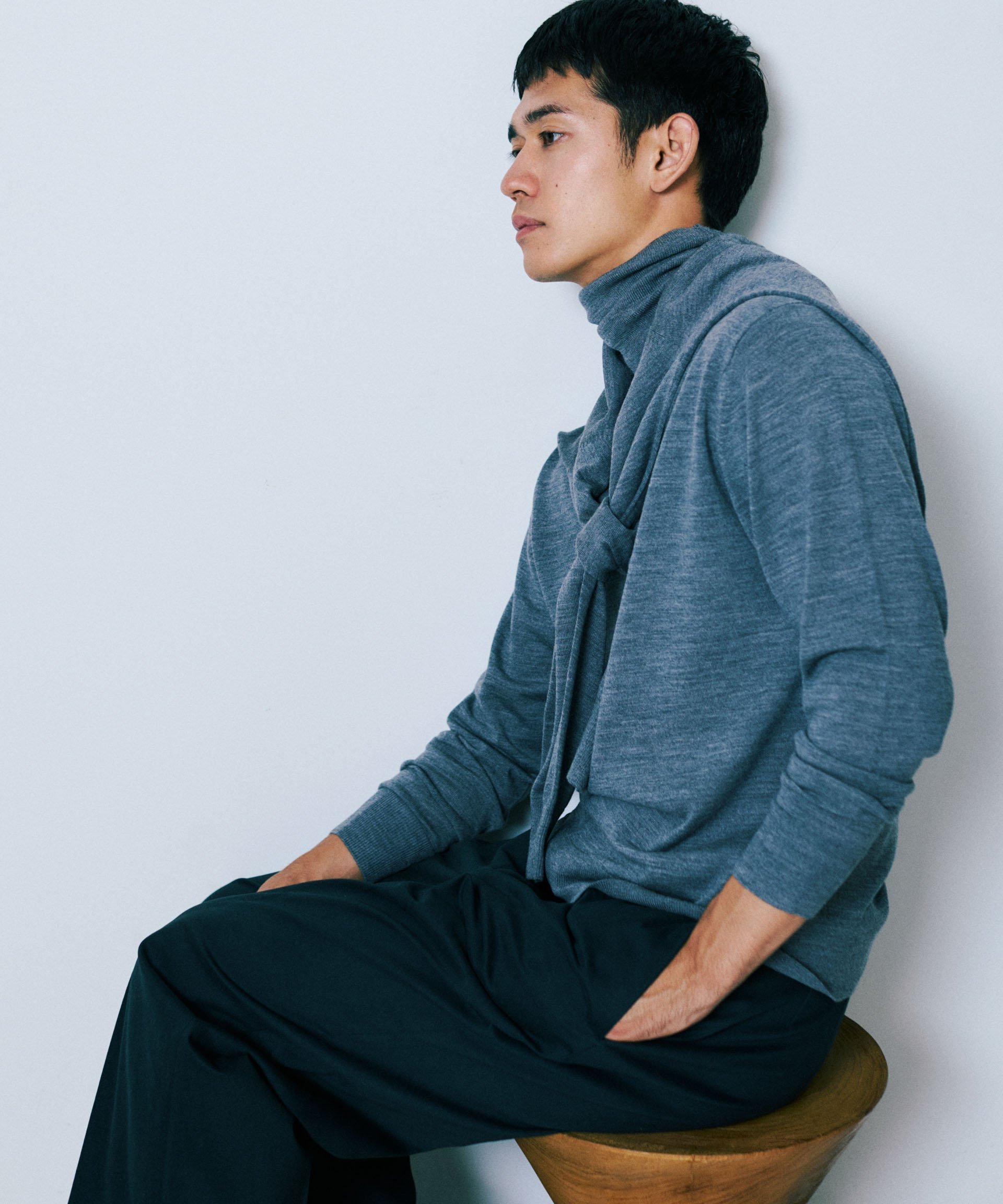 NANO universe 「毛玉レスニット」ファインゲージタートルネック ナノユニバース トップス ニット ブラウン ホワイト グレー ブラック【送料無料】