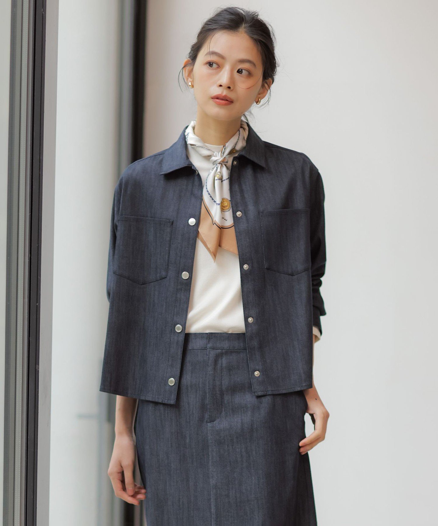 J.PRESS セルロースシャンブレー ジャケット ジェイプレス ジャケット・アウター その他のジャケット・アウター ネイビー グレー