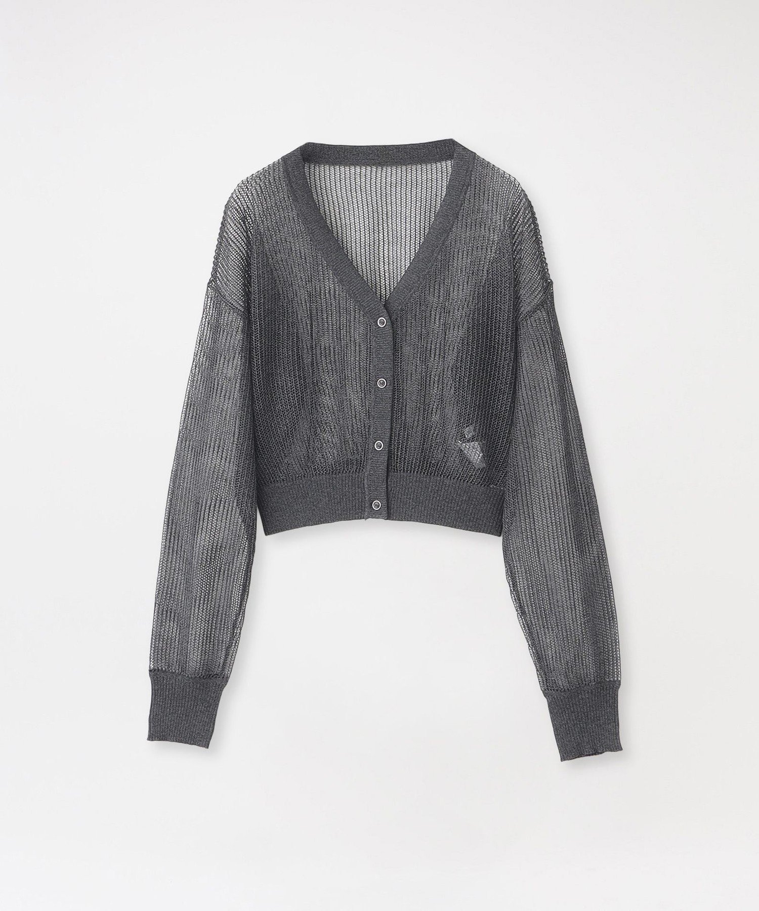 LOVELESS メッシュニットカーディガン ラブレス トップス ニット ホワイト ブルー グレー イエロー ピンク